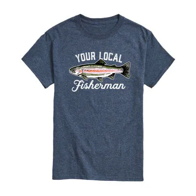 Mens Short Sleeve Fishing Graphic T-Shirt