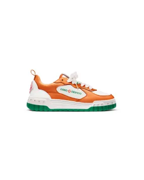 --Mens The Court Orange & White Sneaker-