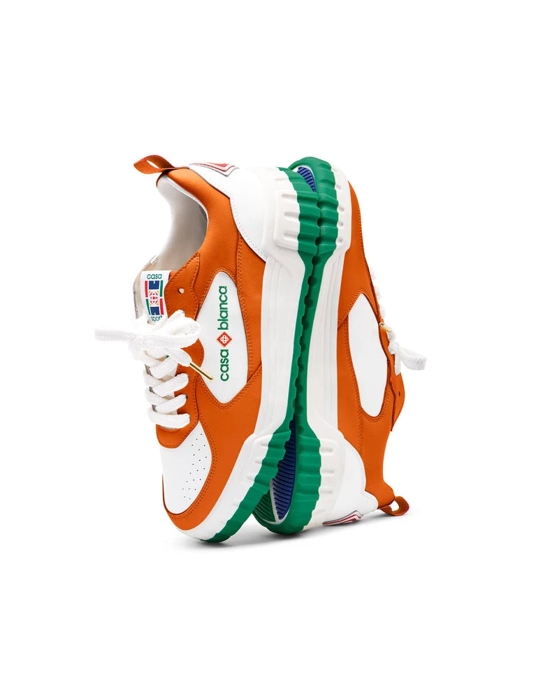 --Mens The Court Orange & White Sneaker-