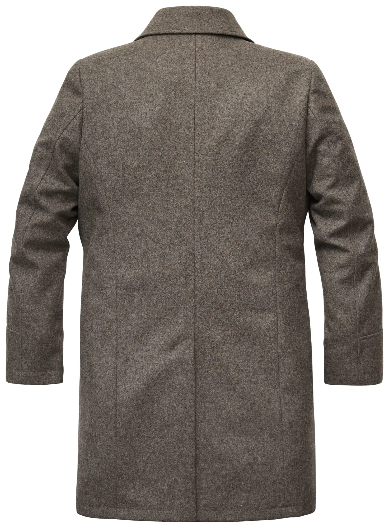 Mens virgin wool coat, Grey melange | Manufactum