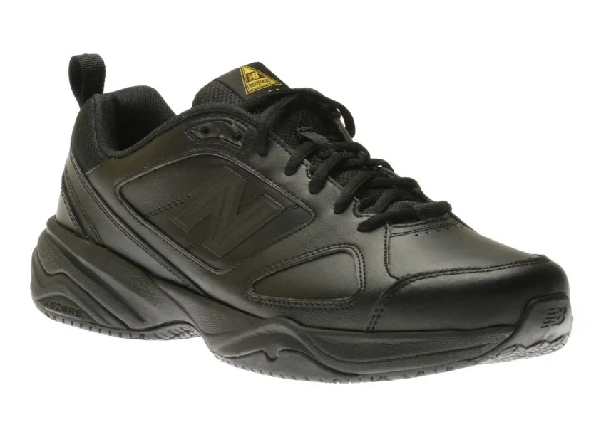 MID626K2 Slip-Resistant Black Leather Sneaker