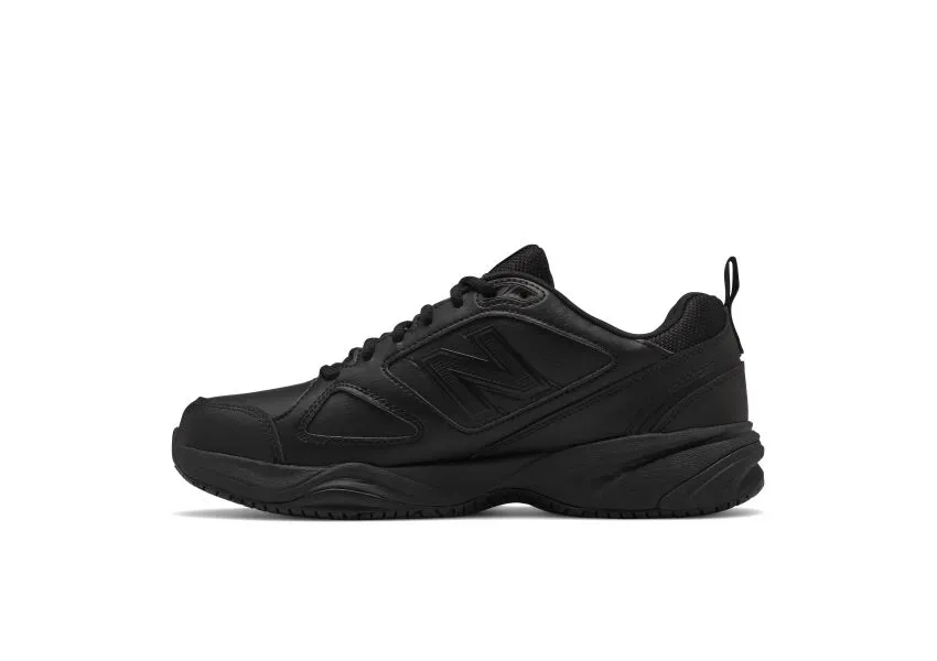 MID626K2 Slip-Resistant Black Leather Sneaker