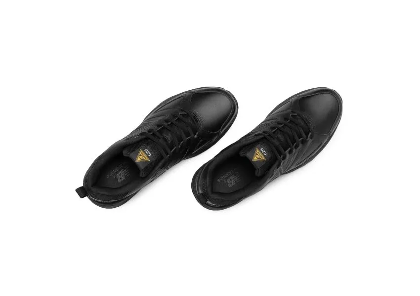 MID626K2 Slip-Resistant Black Leather Sneaker