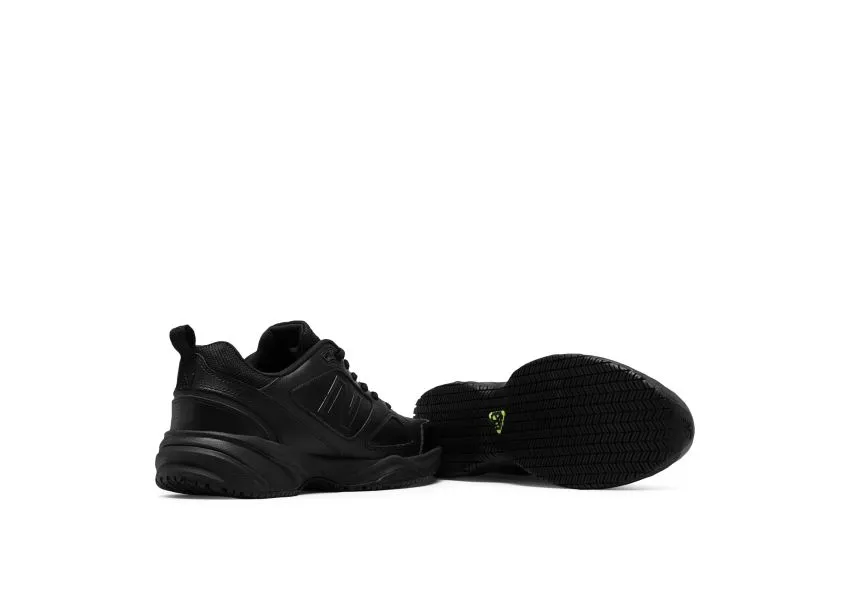 MID626K2 Slip-Resistant Black Leather Sneaker