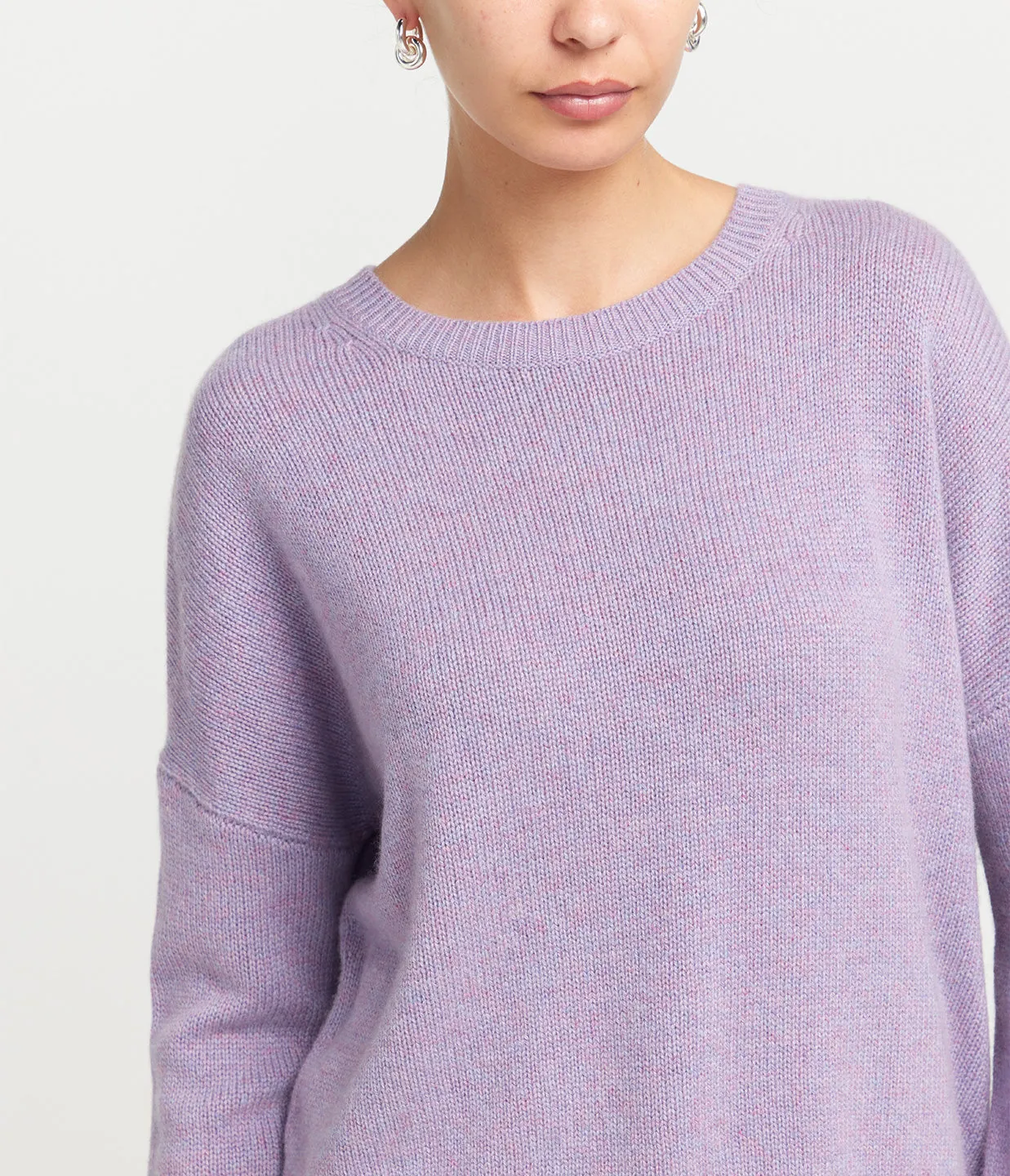 Mila Round Neck Sweater in Iris Melange