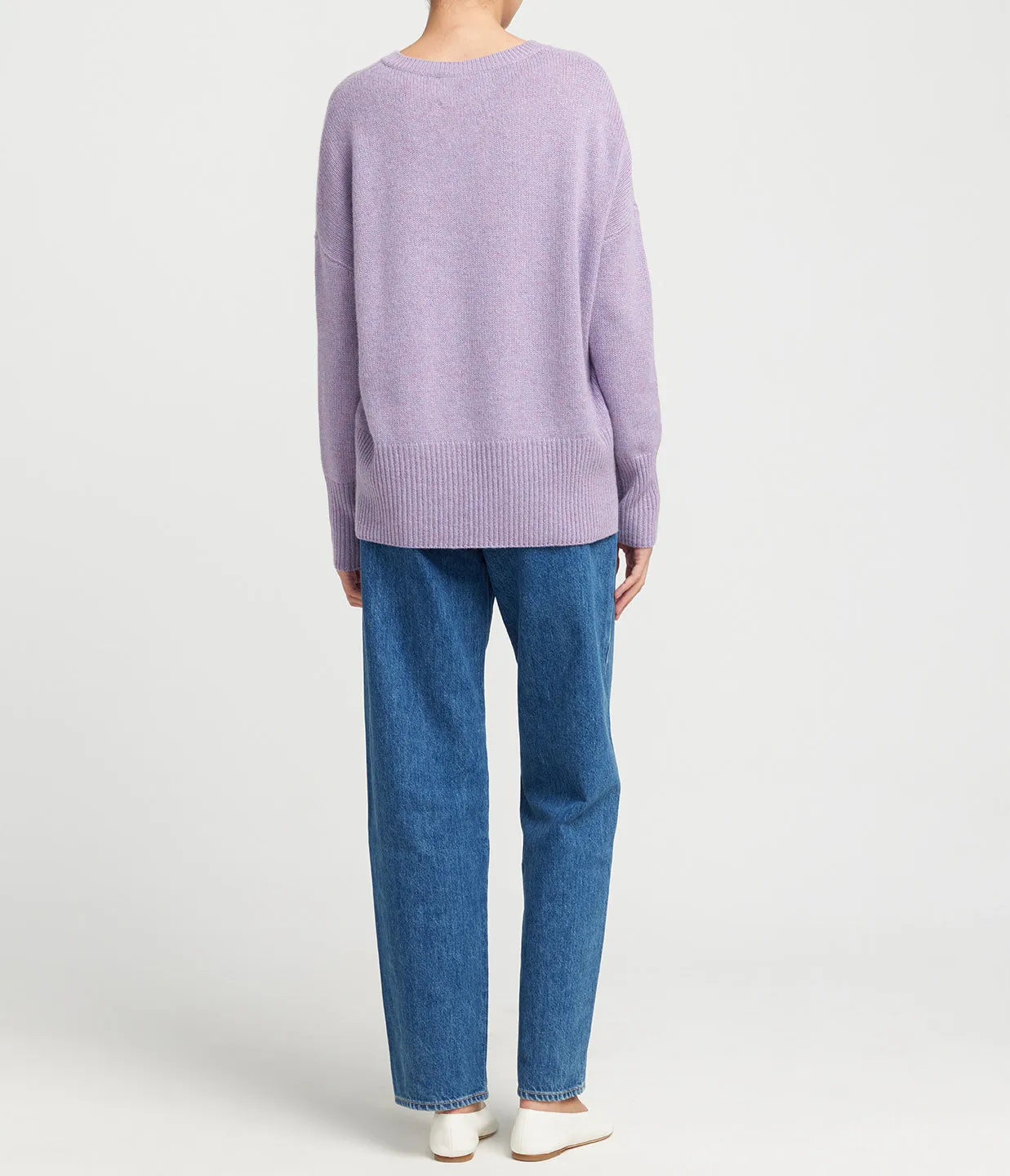 Mila Round Neck Sweater in Iris Melange