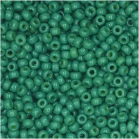 Miyuki Round Seed Beads, 11/0 Size, #4477 Duracoat Opaque Dyed Deep Green (8.5 Gram Tube)