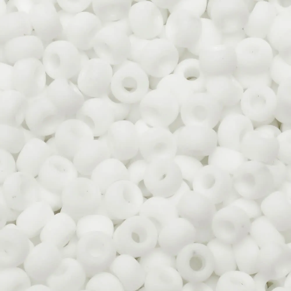 Miyuki Round Seed Beads, 8/0, #9402F Matte White (22 Gram Tube)