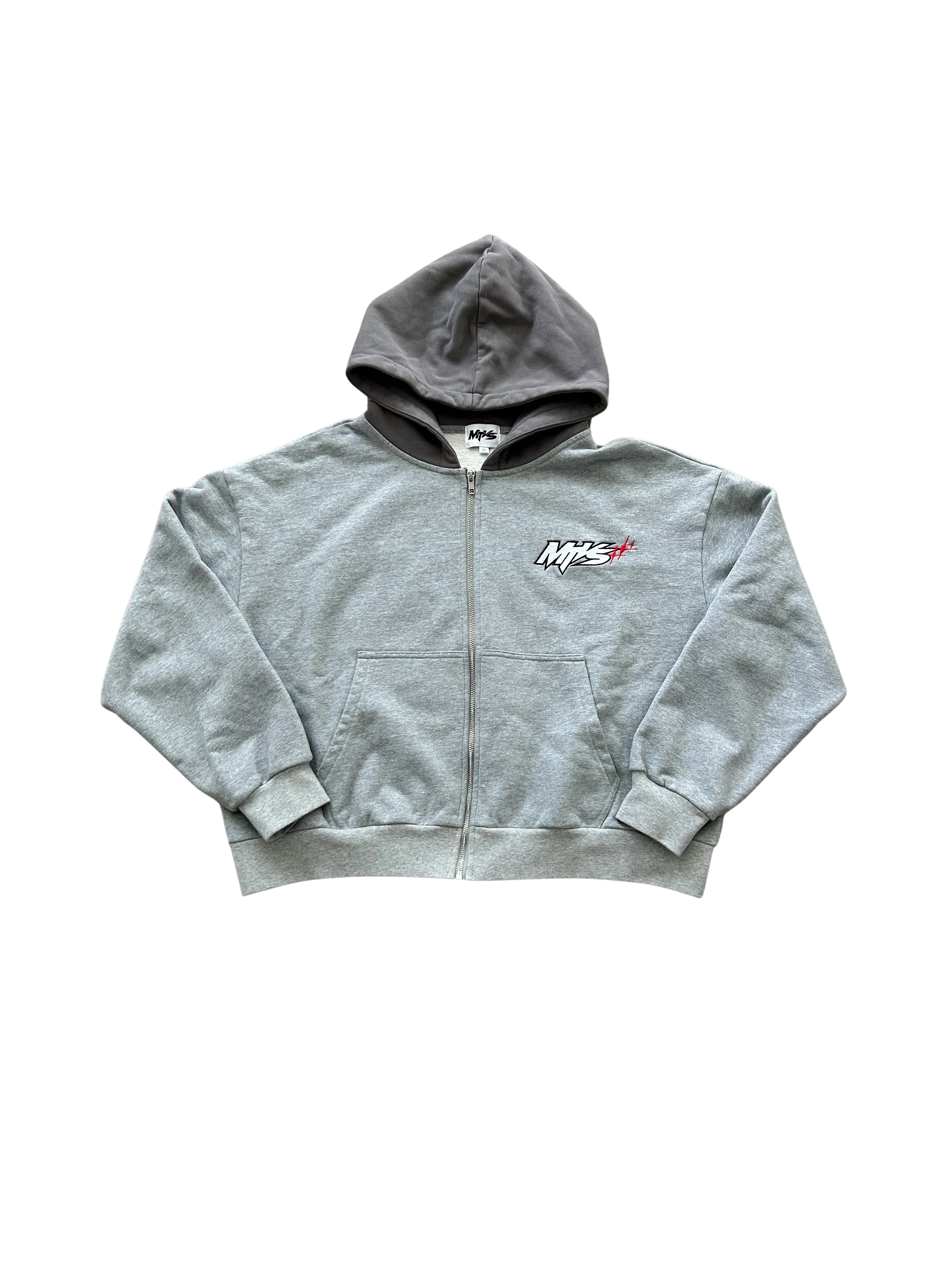 MTVS Cropped Zip-Up Hoodie Grey