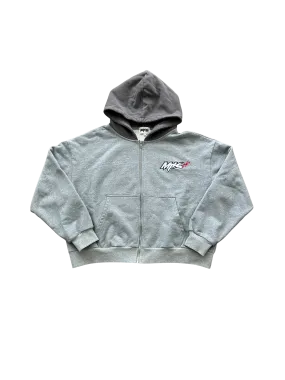 MTVS Cropped Zip-Up Hoodie Grey