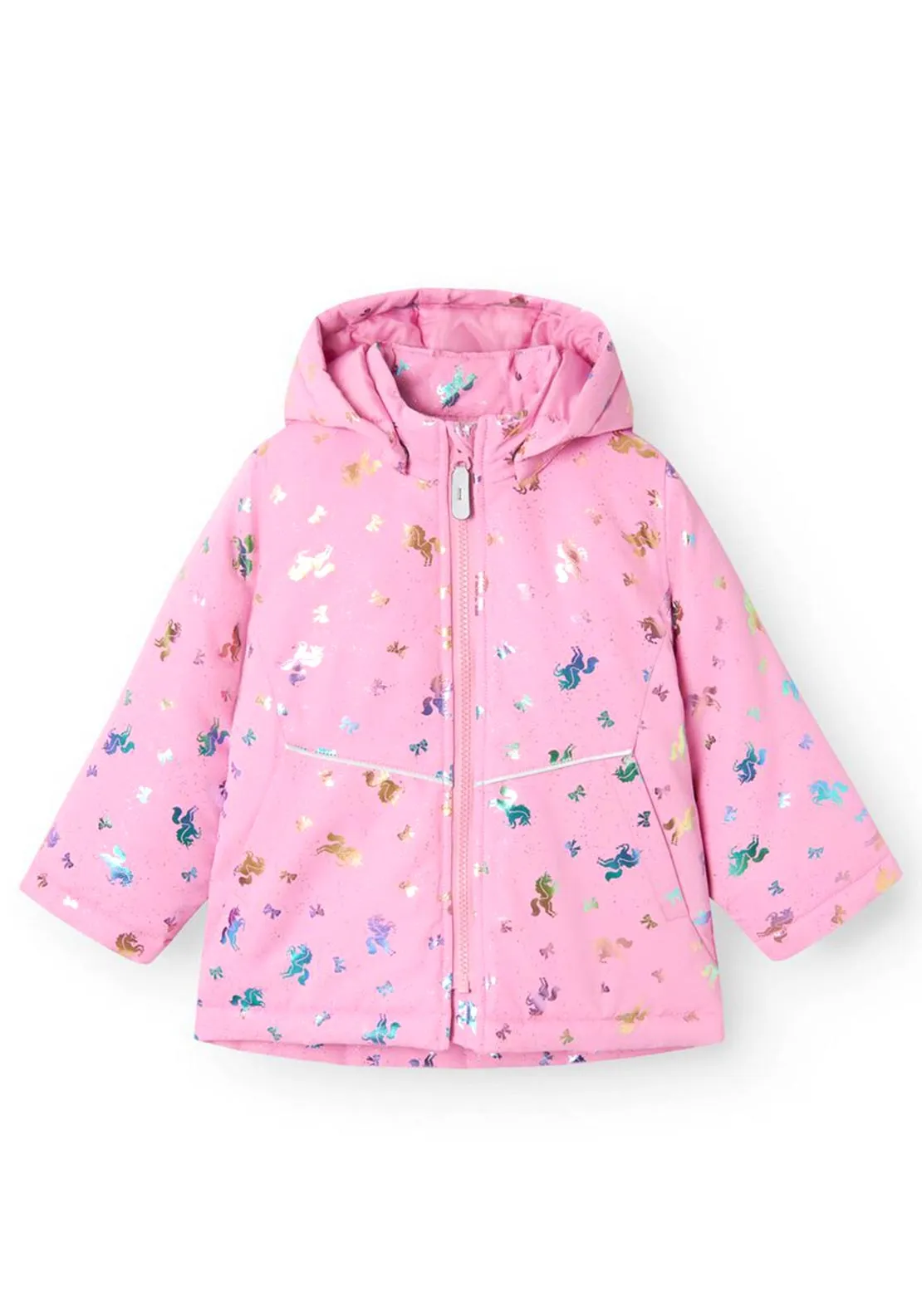 Name It Mini Girl Maxi Jacket Foil Unicorn Coat, Moonlite Mauvel