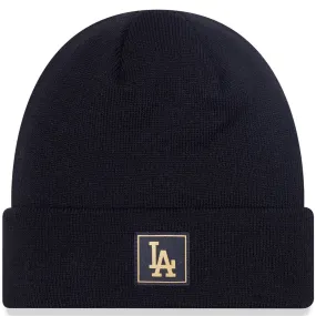 New Era Mens Los Angeles Dodgers Metallic Logo Beanie - Black