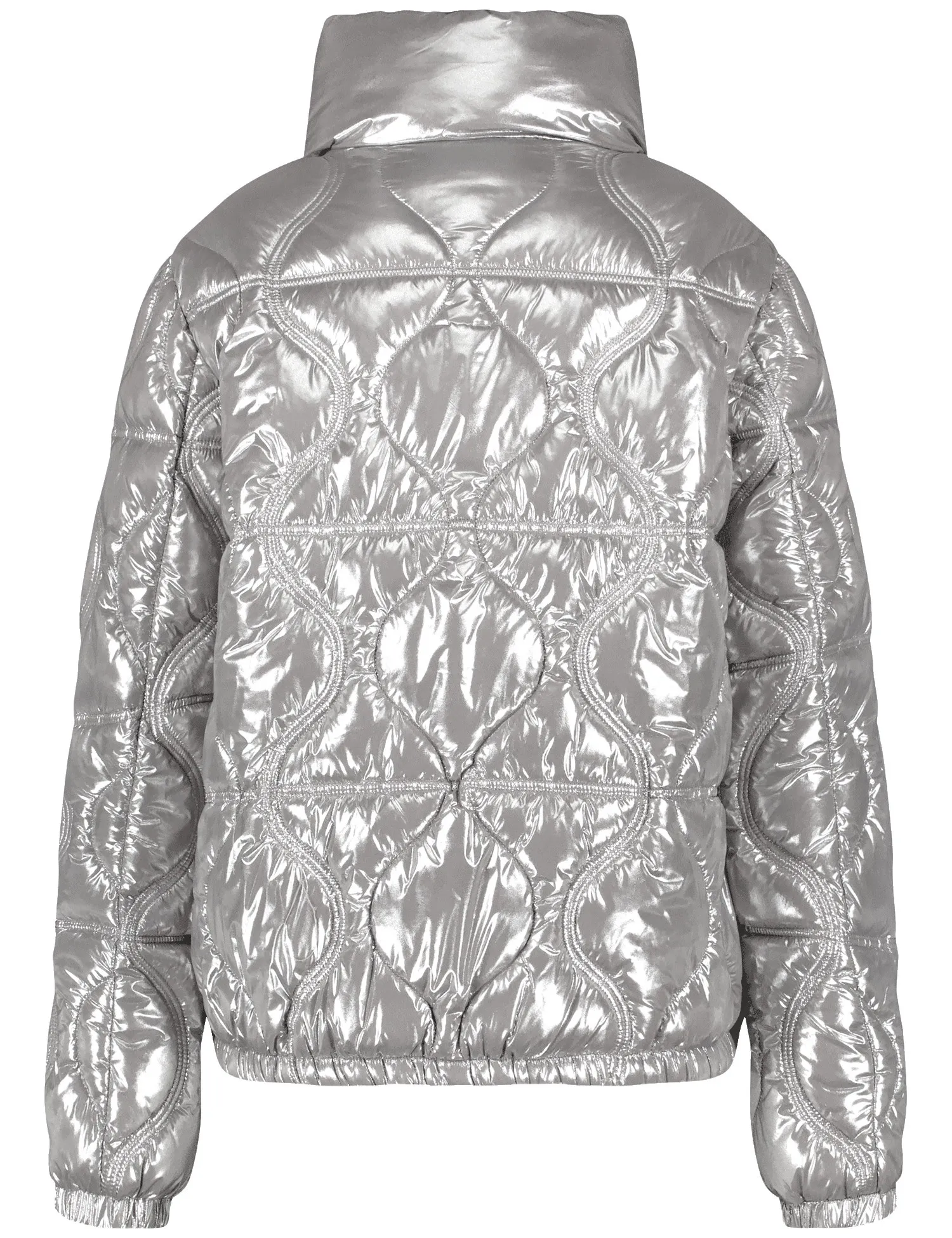 Outdoor jacket with a metallic finish