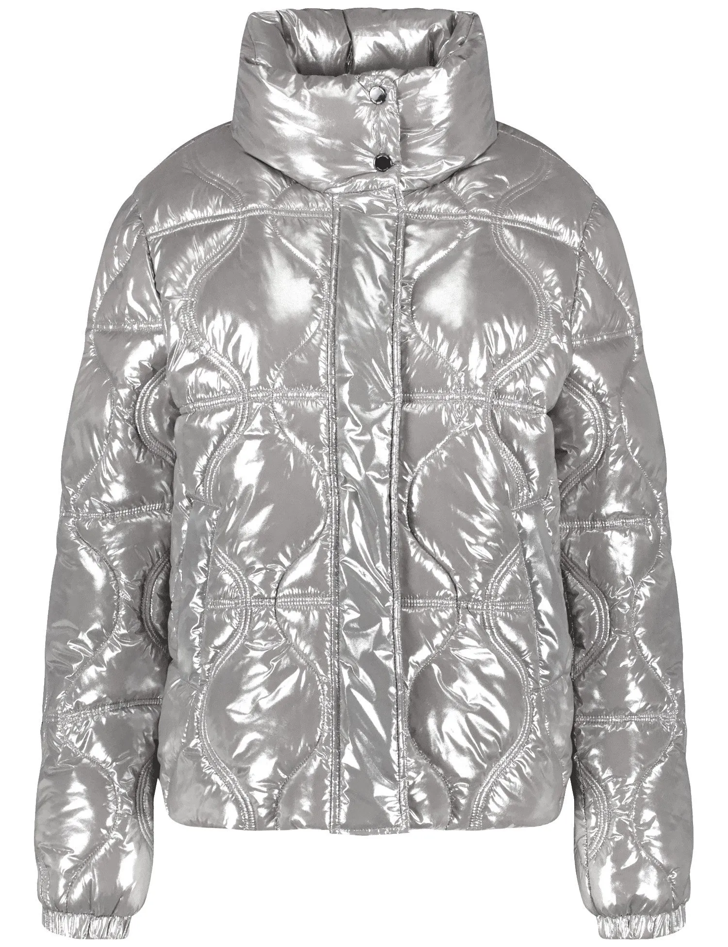 Outdoor jacket with a metallic finish