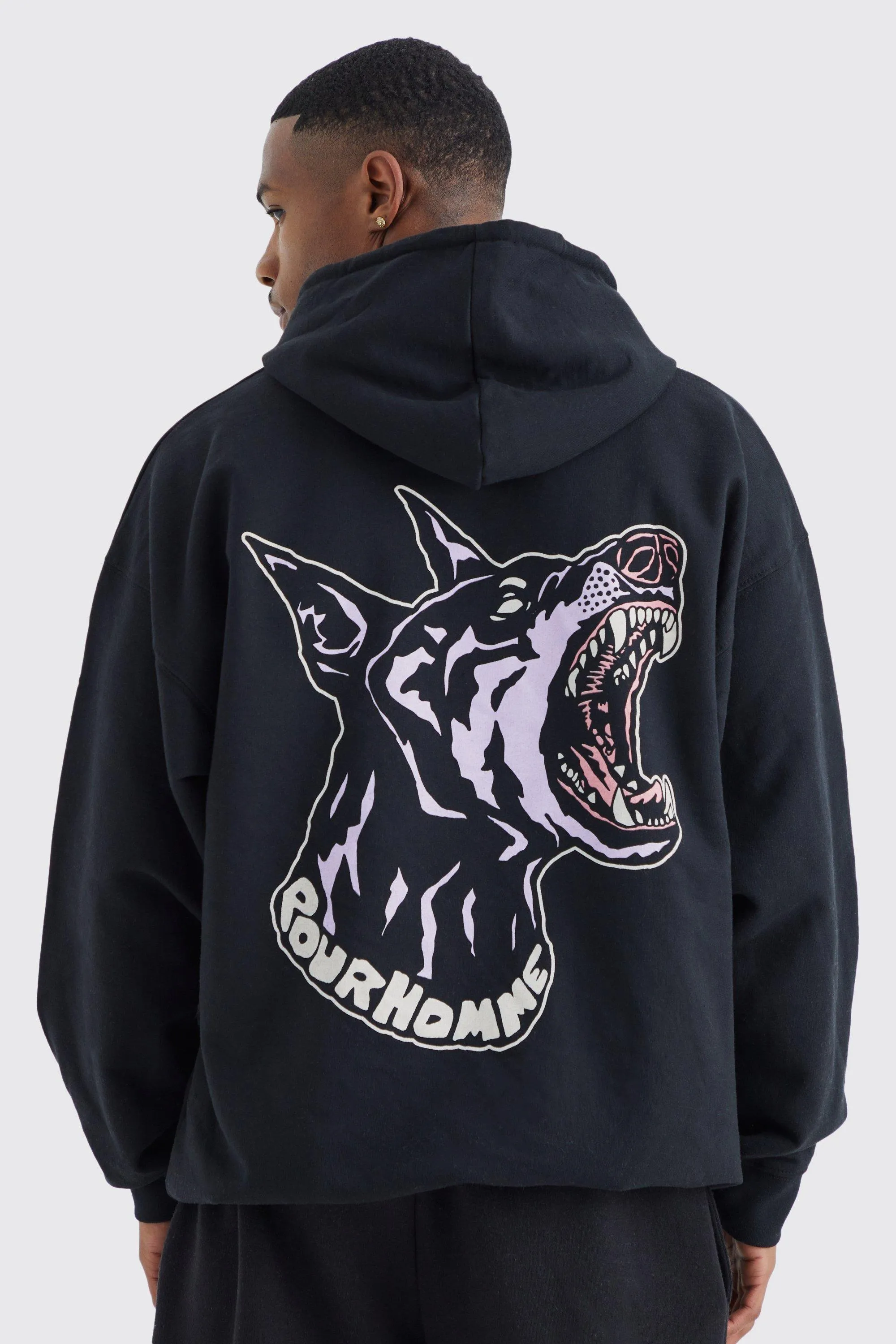 Oversized Pour Homme Dog Hoodie | boohooMAN UK