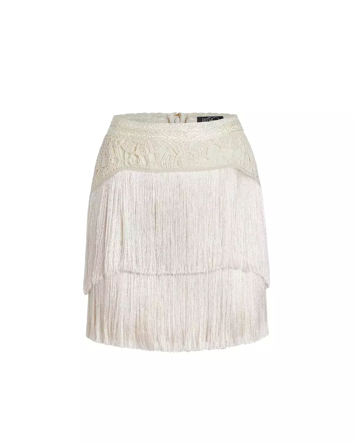 Patbo - Crochet Fringe Mini Skirt - Wheat