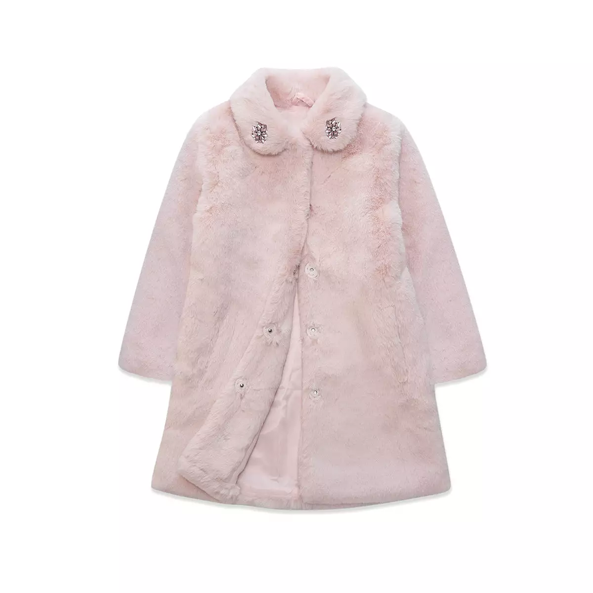 Pink faux-fur Coat Nicole Collection