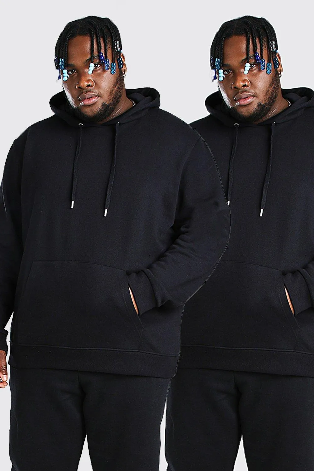 Plus Size 2 Pack Over The Head Hoodie