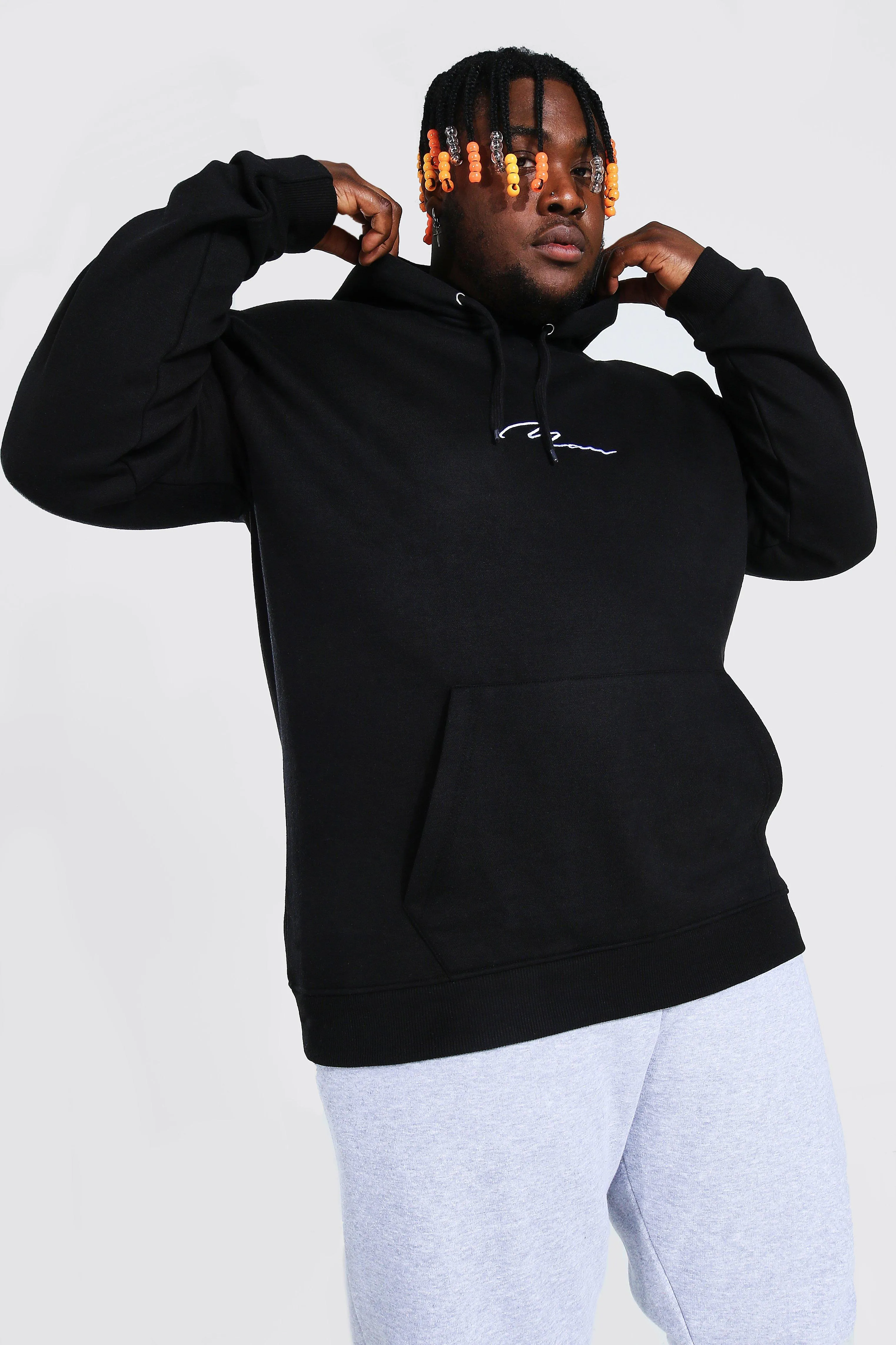 Plus Size MAN Script Hoodie