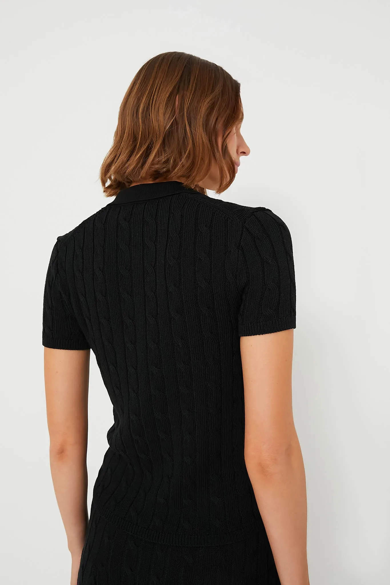 Polo Black Short Sleeve Cardigan