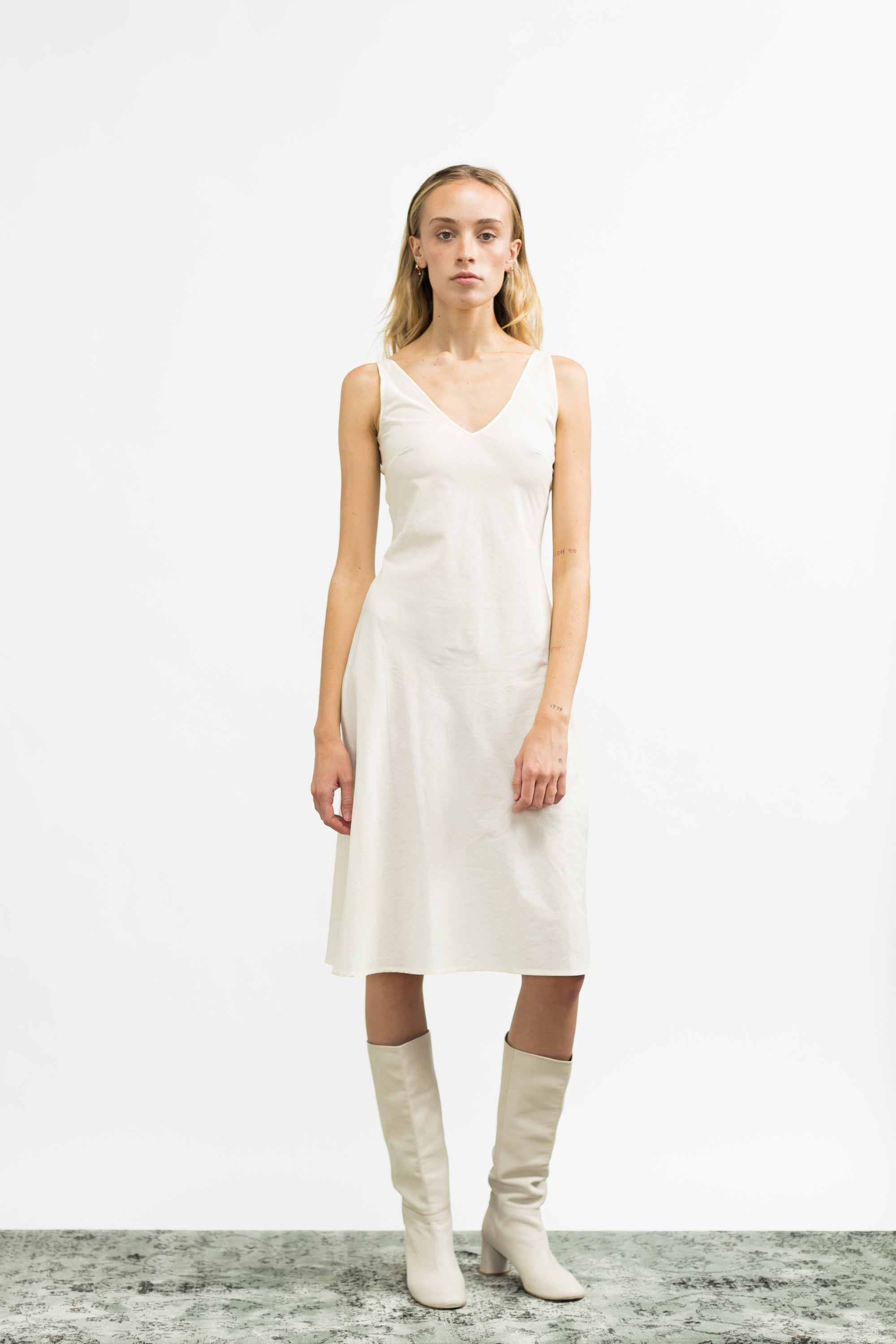 Portia Dress / Black + Milky White Broderie Anglaise Cotton