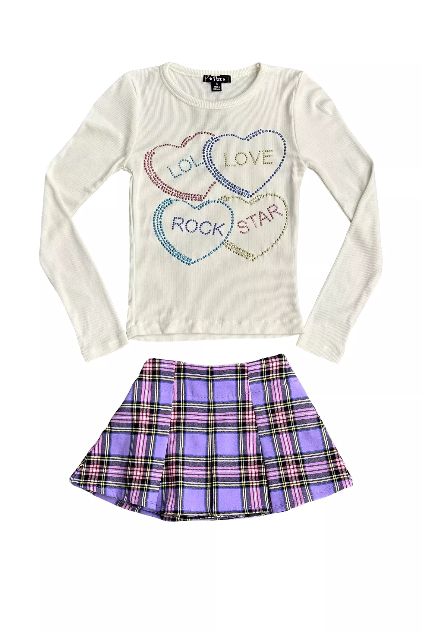 Purple Plaid Pleated Skort