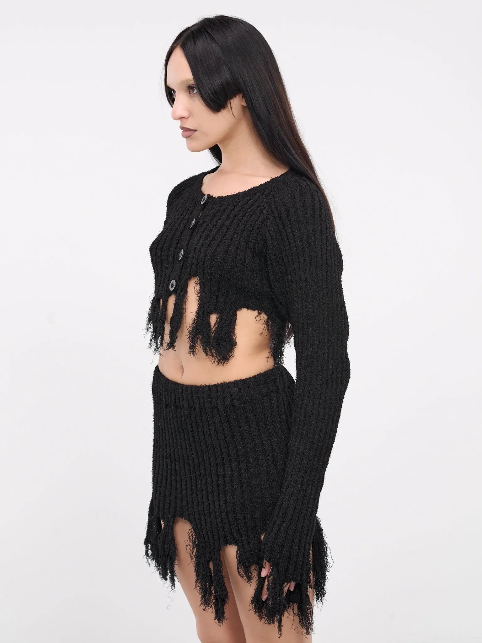 Reaper Cropped Cardigan (073-BLACK)