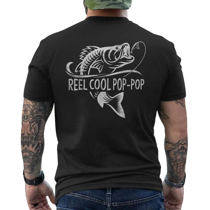 Reel Cool Pop-Pop Fishing Pop-Pop Father's Day Men's T-shirt Back Print