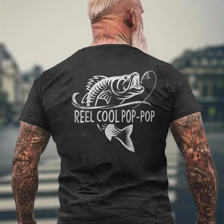 Reel Cool Pop-Pop Fishing Pop-Pop Father's Day Men's T-shirt Back Print