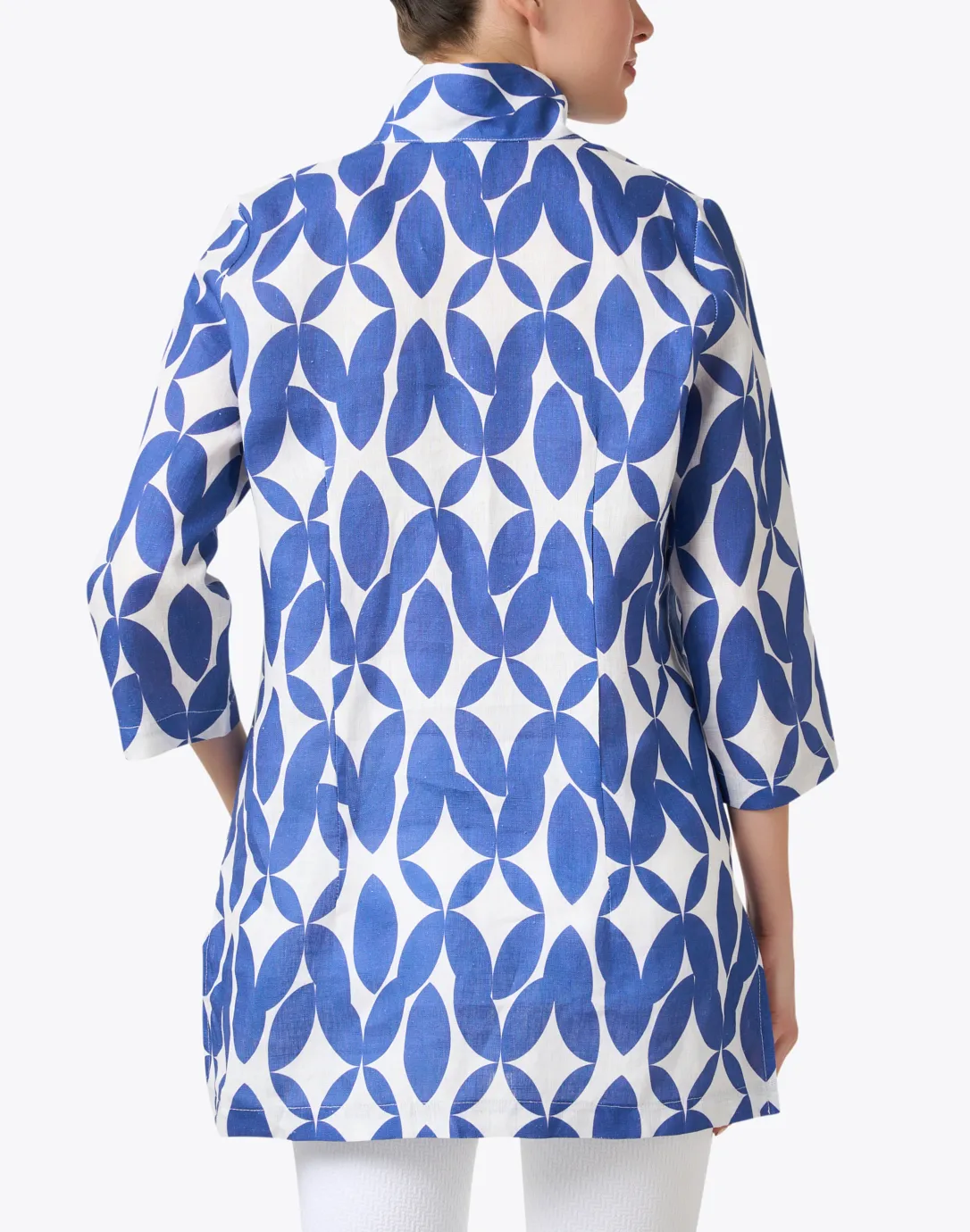 Rita Blue Print Linen Jacket