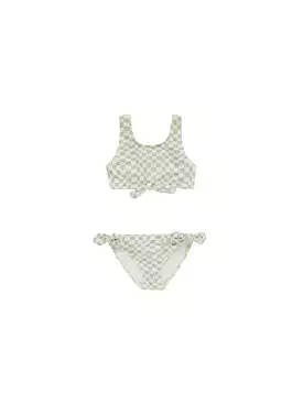 Rylee & Cru - Seafoam Check Knotted Bikini