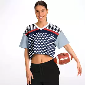 Sail Away Blue Polka Dot Crop Jersey