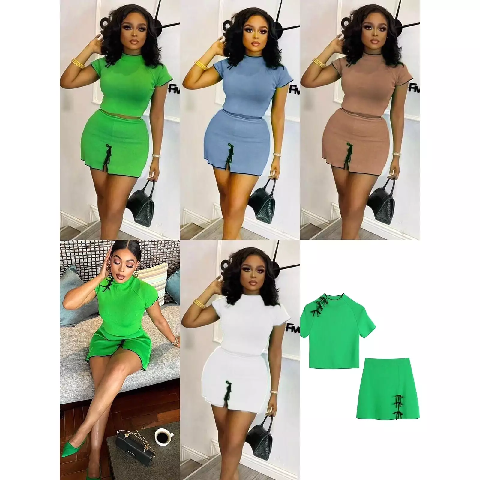 Short Sleeve Top & Mini Skirt Set