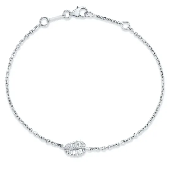 SMALL PALM LEAF DIAMOND CHAIN BRACELET