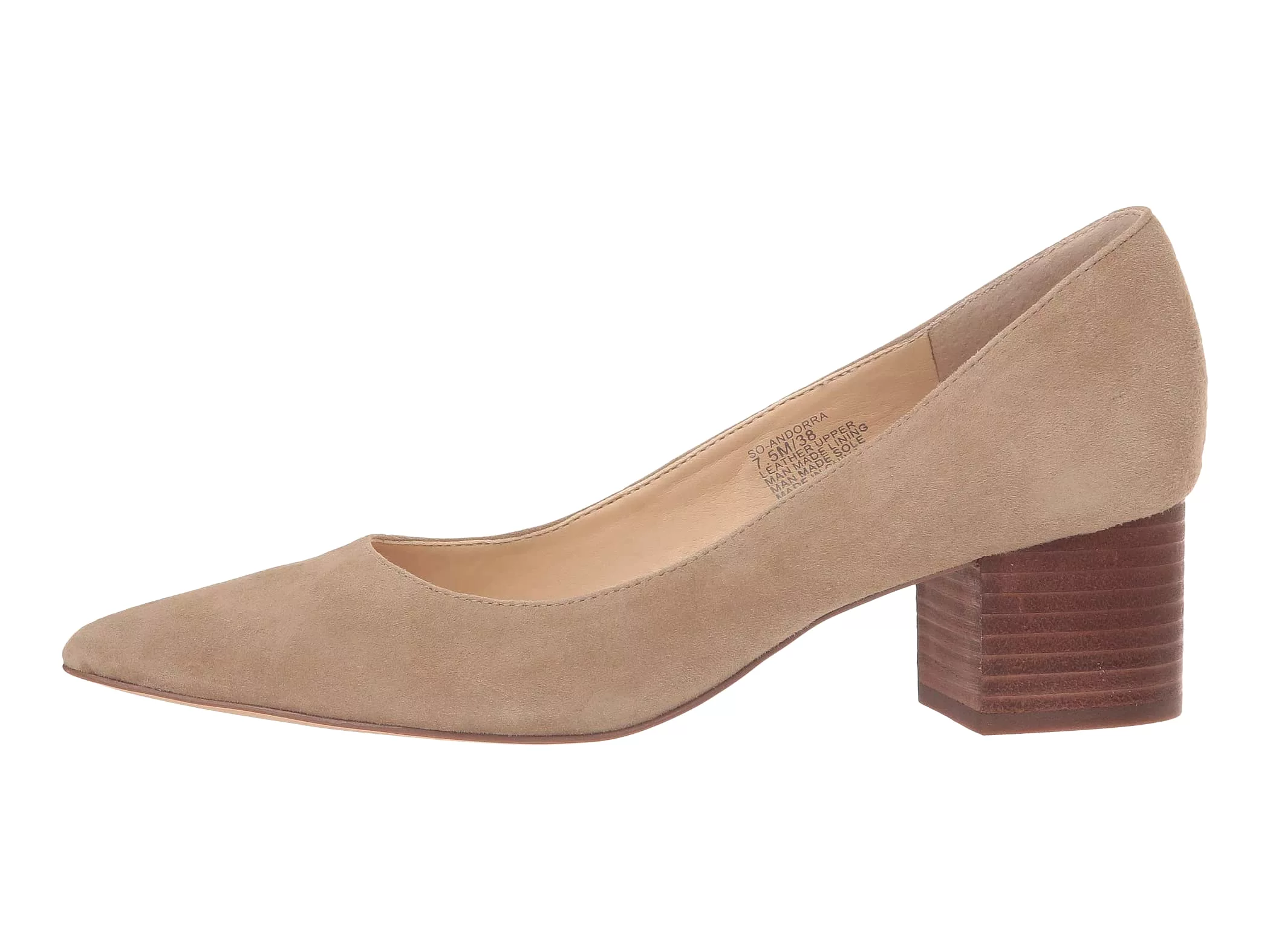 Sole Society Andorra Heel Slip On Block Heel Taupe Pointed Toe Dress Pumps