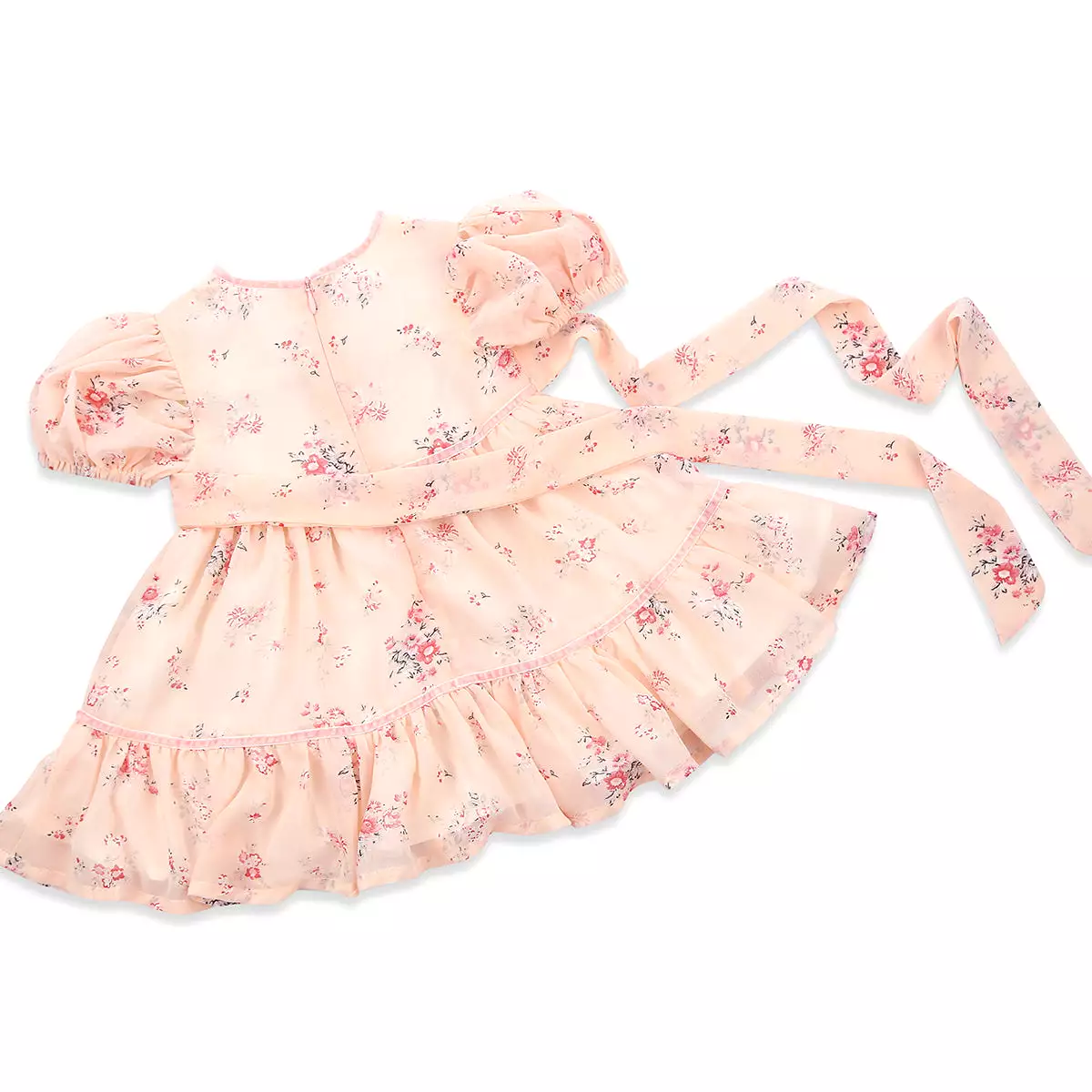 Sophia Dress with pink velvet bows