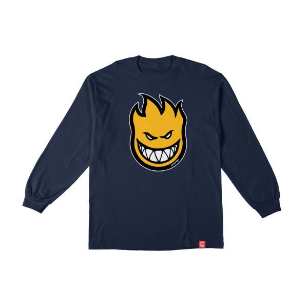 Spitfire Youth Bighead Fill L/S T-Shirt - Navy/Gold/Black