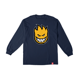 Spitfire Youth Bighead Fill L/S T-Shirt - Navy/Gold/Black