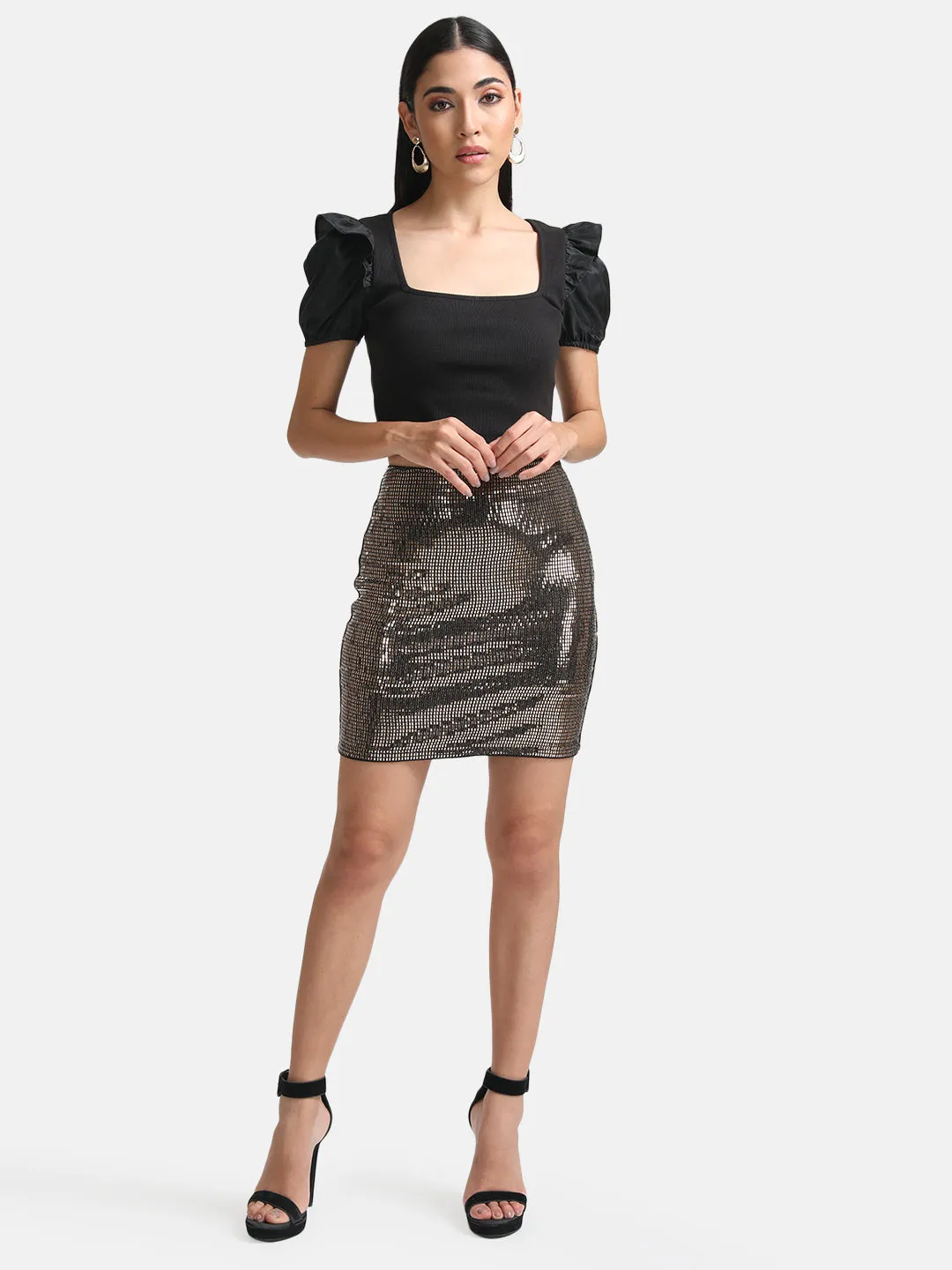 Stickon Sequin Mini Skirt