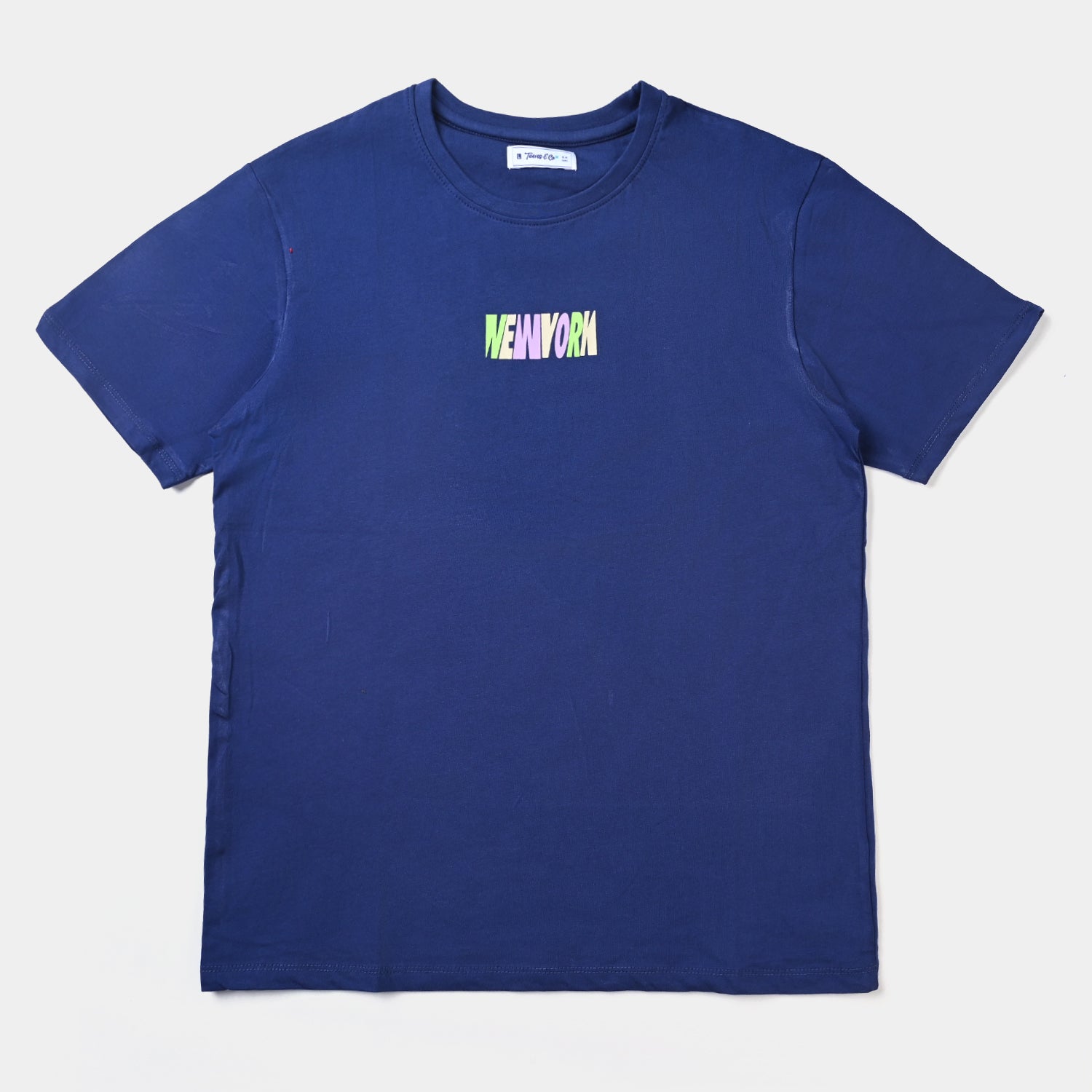 Teens Boys Cotton Jersey Tees H/S New York-Navy Blue