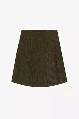 THE CASHMERE MINI SKIRT - ARMY GREEN