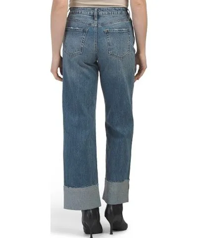 Tj Maxx High Rise Straight Leg Cuffed Jeans For Women