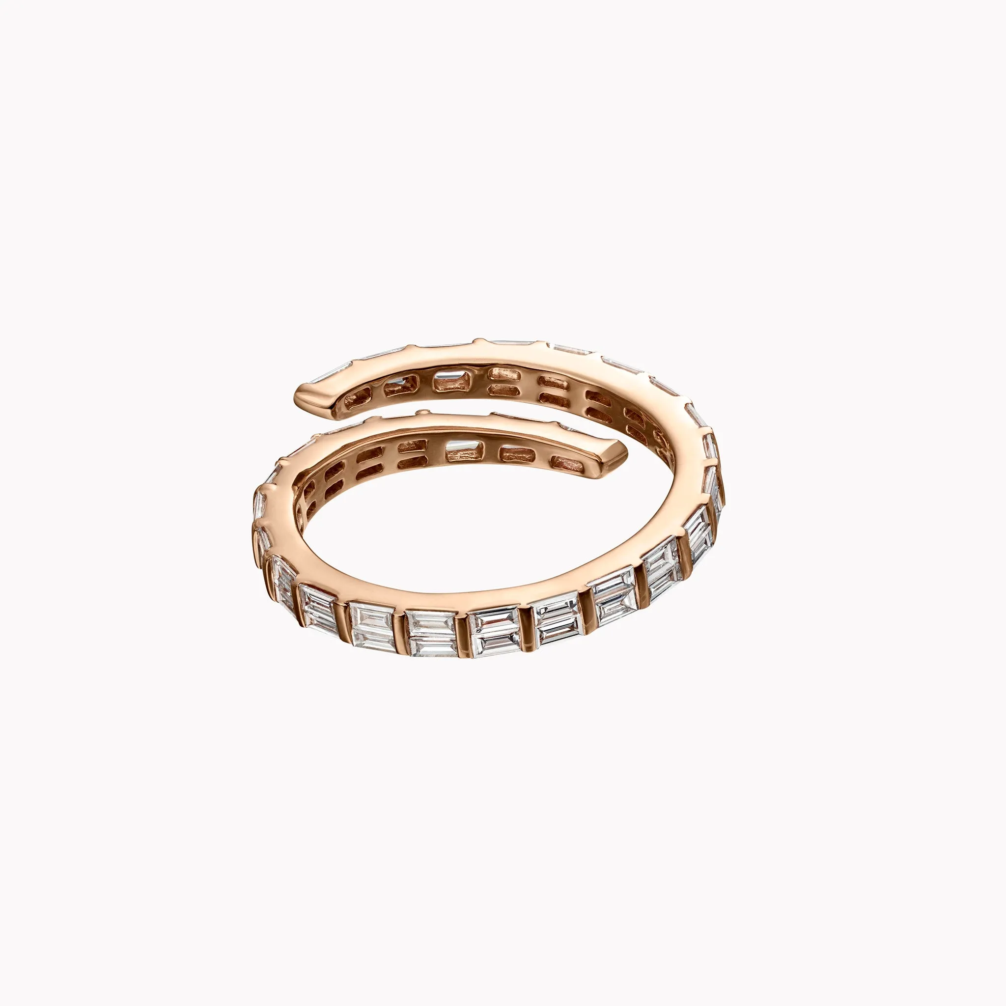 Two Row Baguette Coil Ring