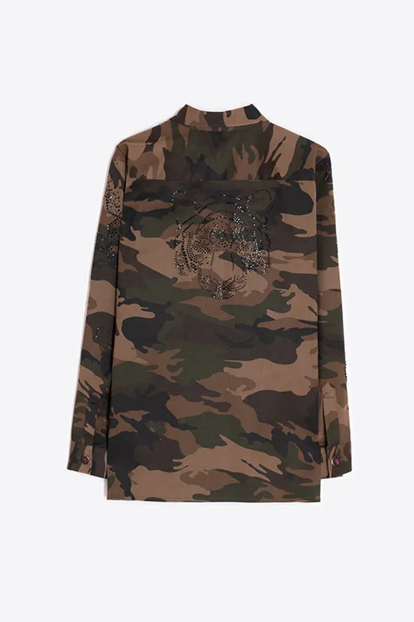 Vilagallo FEDERICA STRASS CAMOUFLAGE JACKET