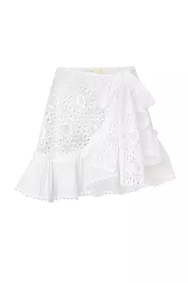 Waimari - Azure Wrap Mini Skirt - White