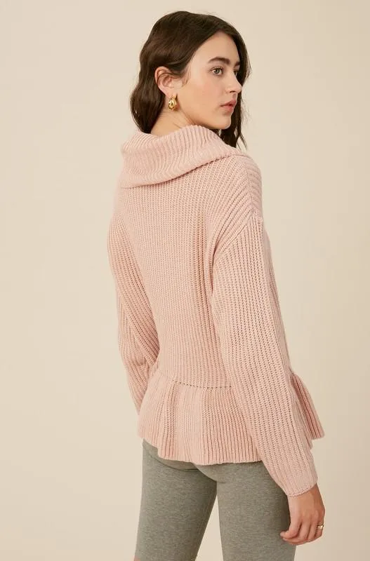 Willow Turtleneck Pullover Sweater - Blush