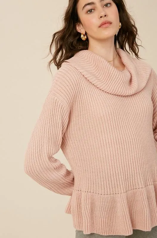 Willow Turtleneck Pullover Sweater - Blush