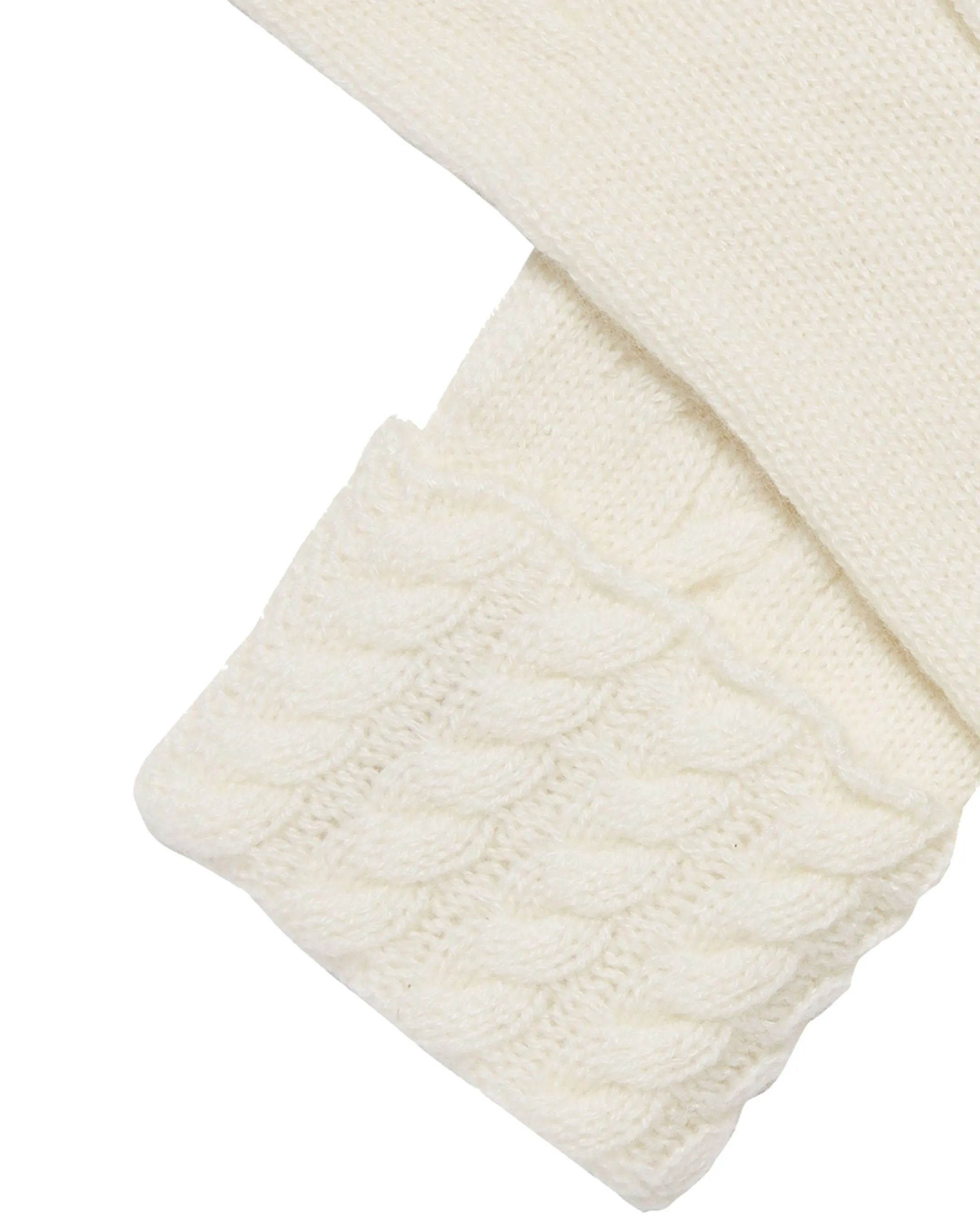 Women's Cable Cashmere Gloves New Ivory White