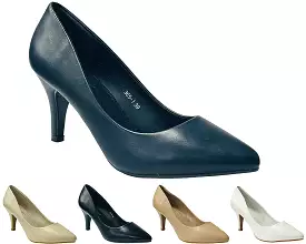 Women's Faux Leather Stiletto Heel Court Shoes