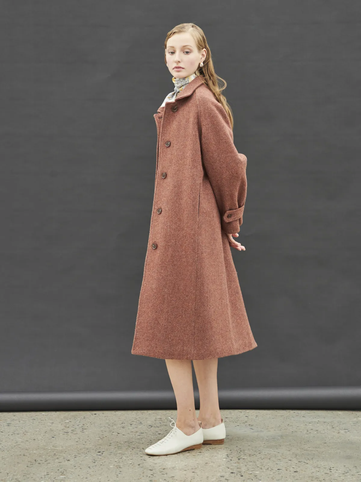 Wool Stitch Coat II - Red Brick